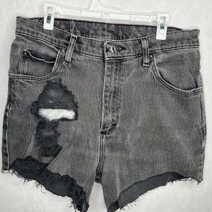 Riders by Lee Distressed Black and Grey Jean Shorts
